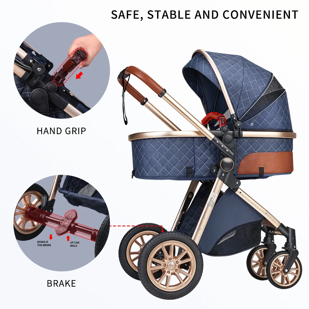 Two-Way Folding Portable Stroller - Image 2