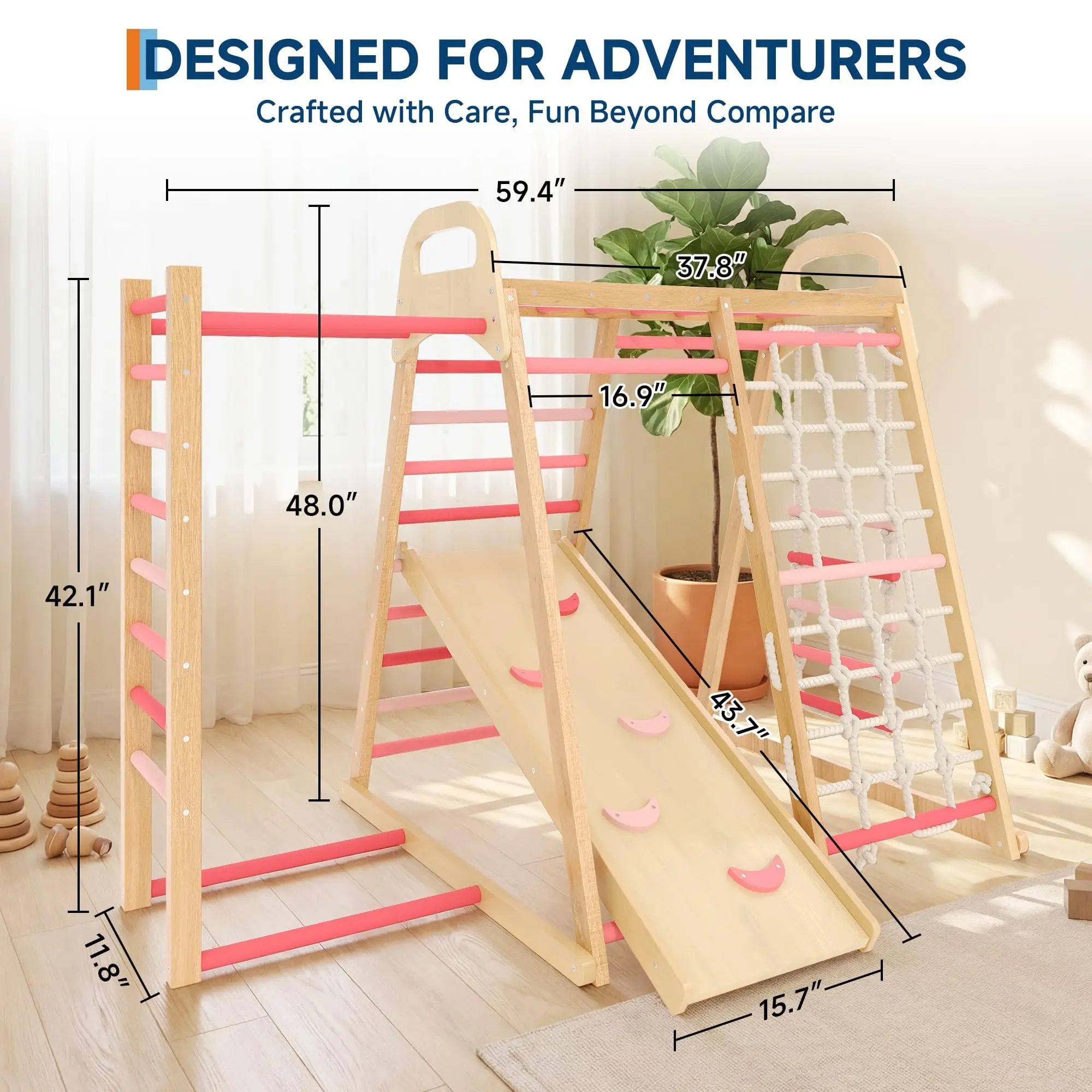 Extra Large Wooden Climbing Triangle Set - Image 2
