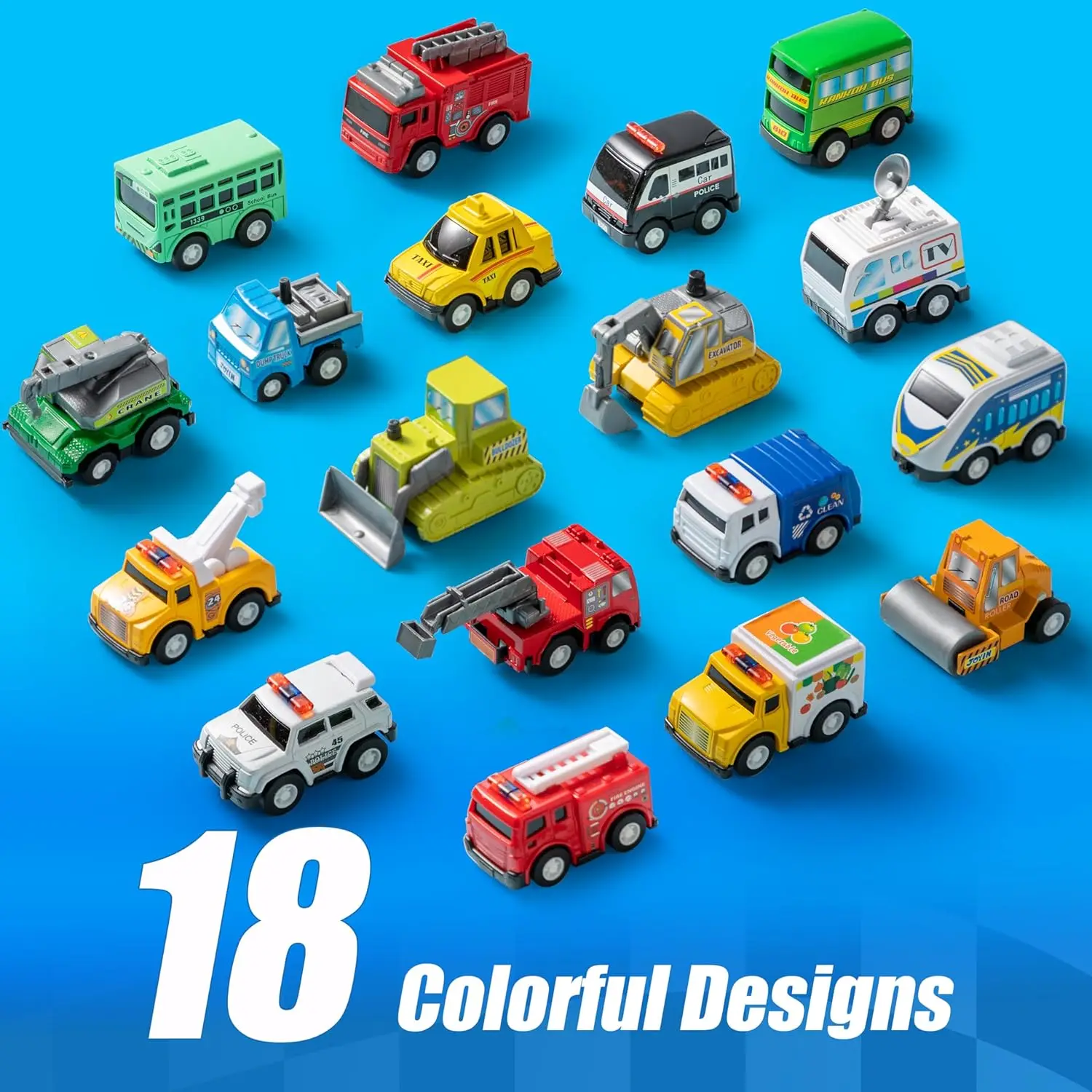 18 Pull Back City Cars and Trucks - Image 2