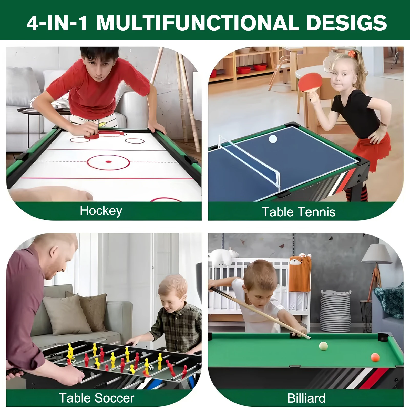 4-In-1 Foosball Table Combo Set - Image 2